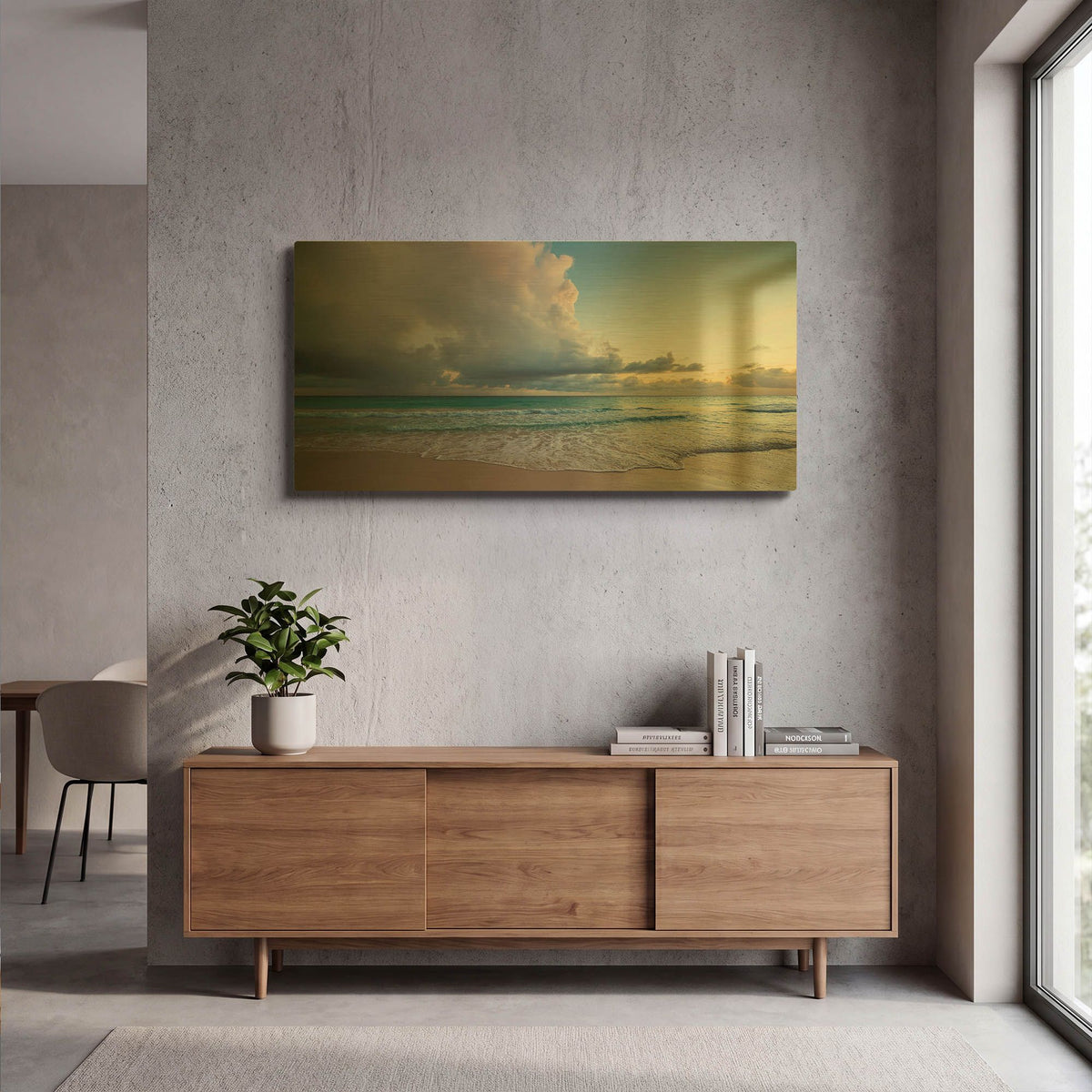 'First Sunset in Paradise' By Lizzy Davis Gold Metal Wall Art