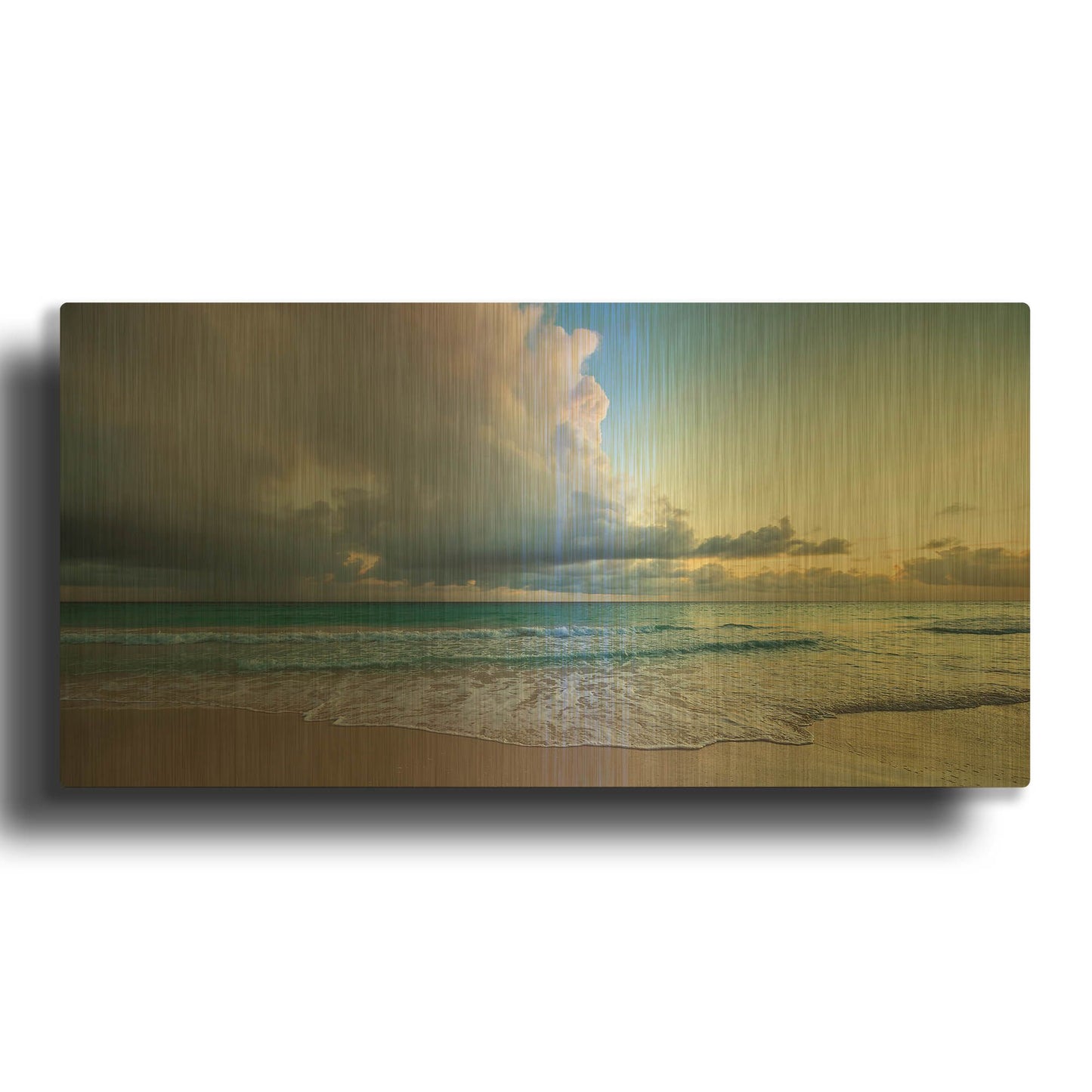 'First Sunset in Paradise' By Lizzy Davis Gold Metal Wall Art