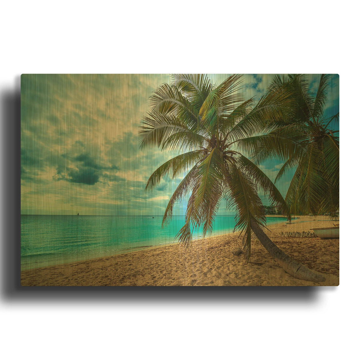 'Palm Tree Dreams' By Lizzy Davis Gold Metal Wall Art