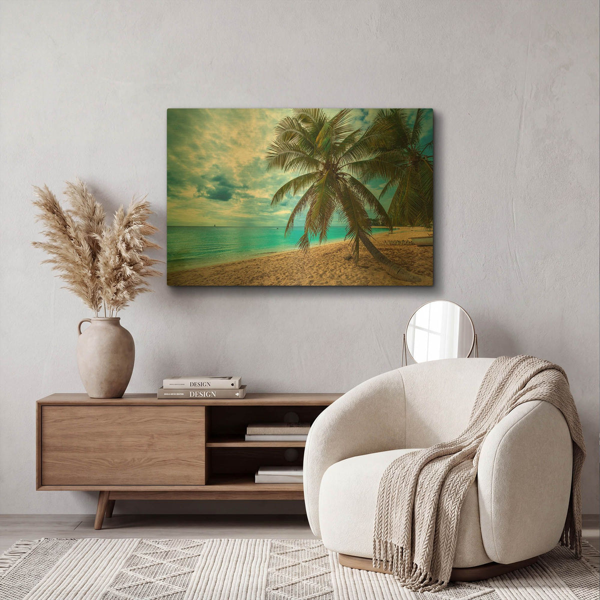 'Palm Tree Dreams' By Lizzy Davis Gold Metal Wall Art