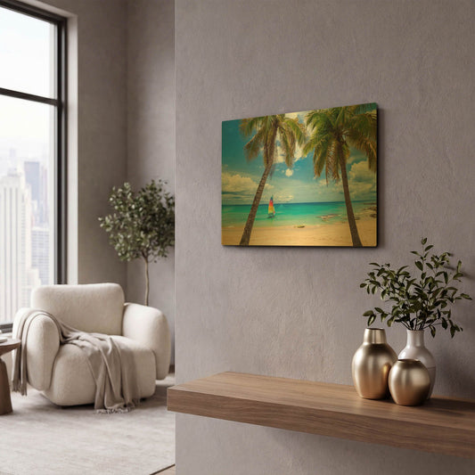 'Postcard From Paradise' By Lizzy Davis Gold Metal Wall Art