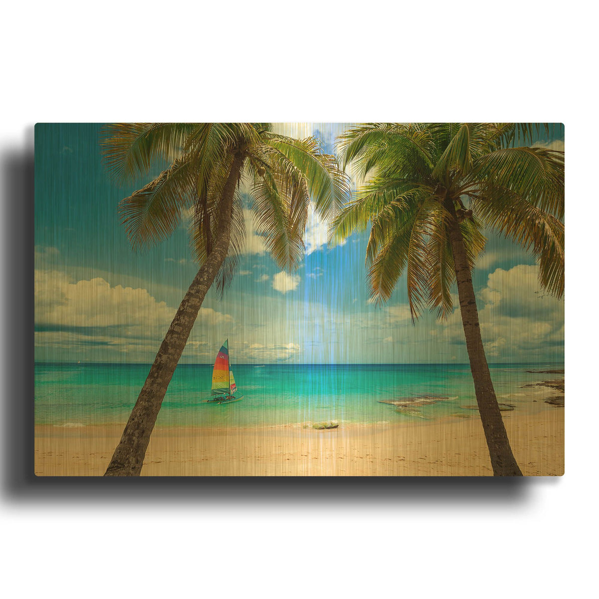 'Postcard From Paradise' By Lizzy Davis Gold Metal Wall Art