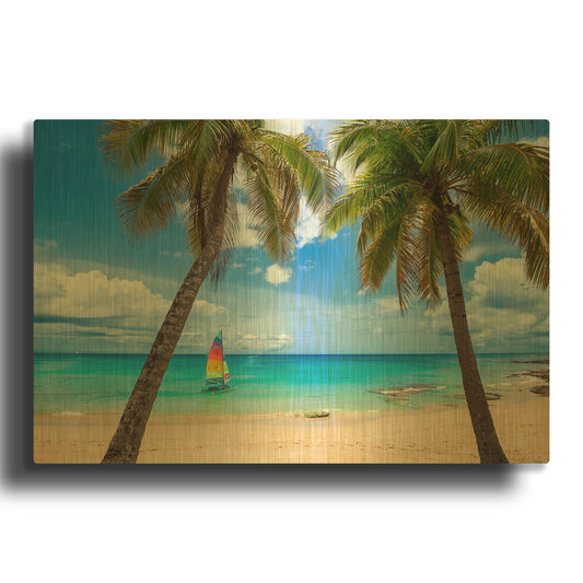 'Postcard From Paradise' By Lizzy Davis Gold Metal Wall Art