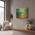 'Turquoise Tranquility' By Lizzy Davis Gold Metal Wall Art
