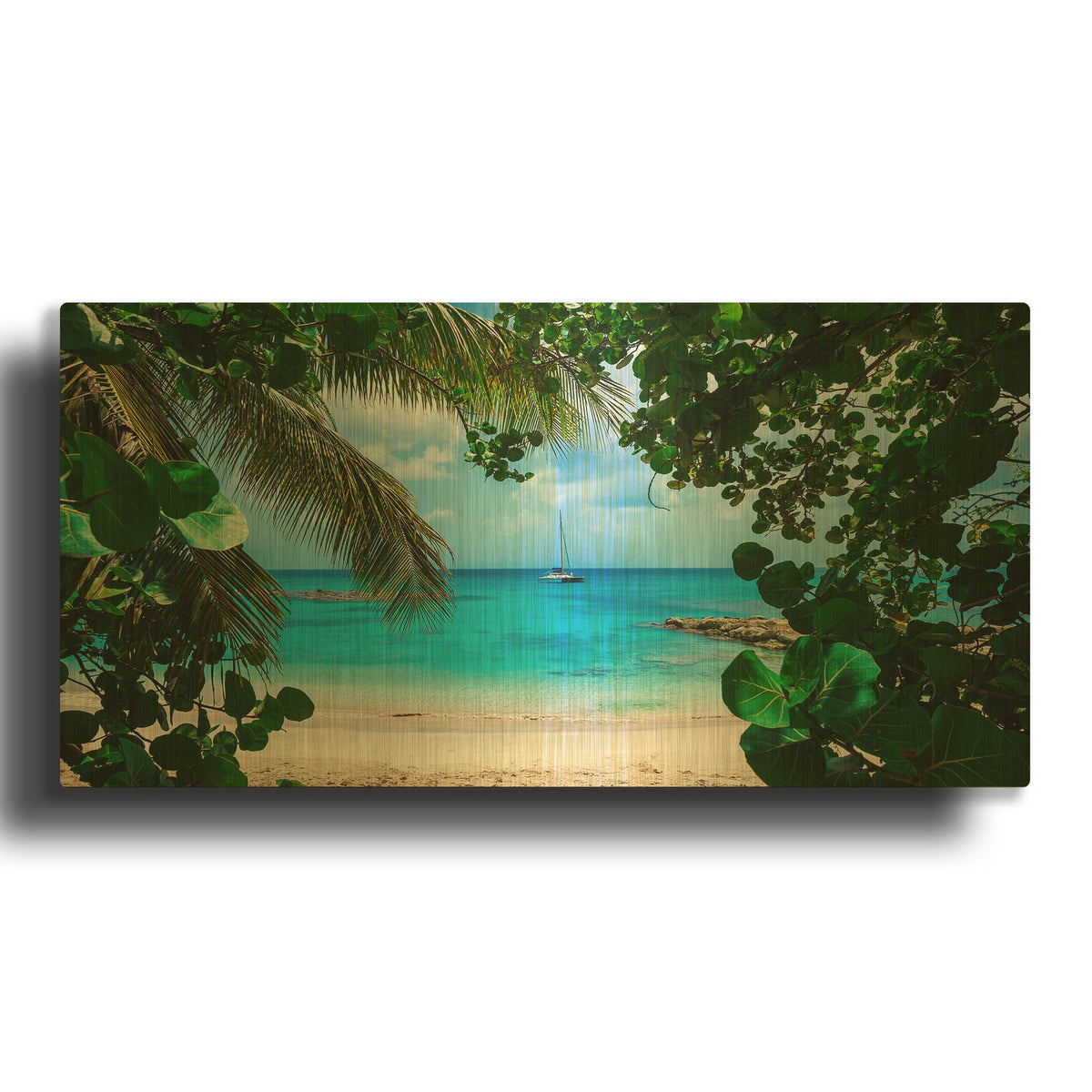 'Window to Paradise' By Lizzy Davis Gold Metal Wall Art