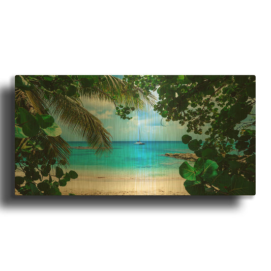 'Window to Paradise' By Lizzy Davis Gold Metal Wall Art