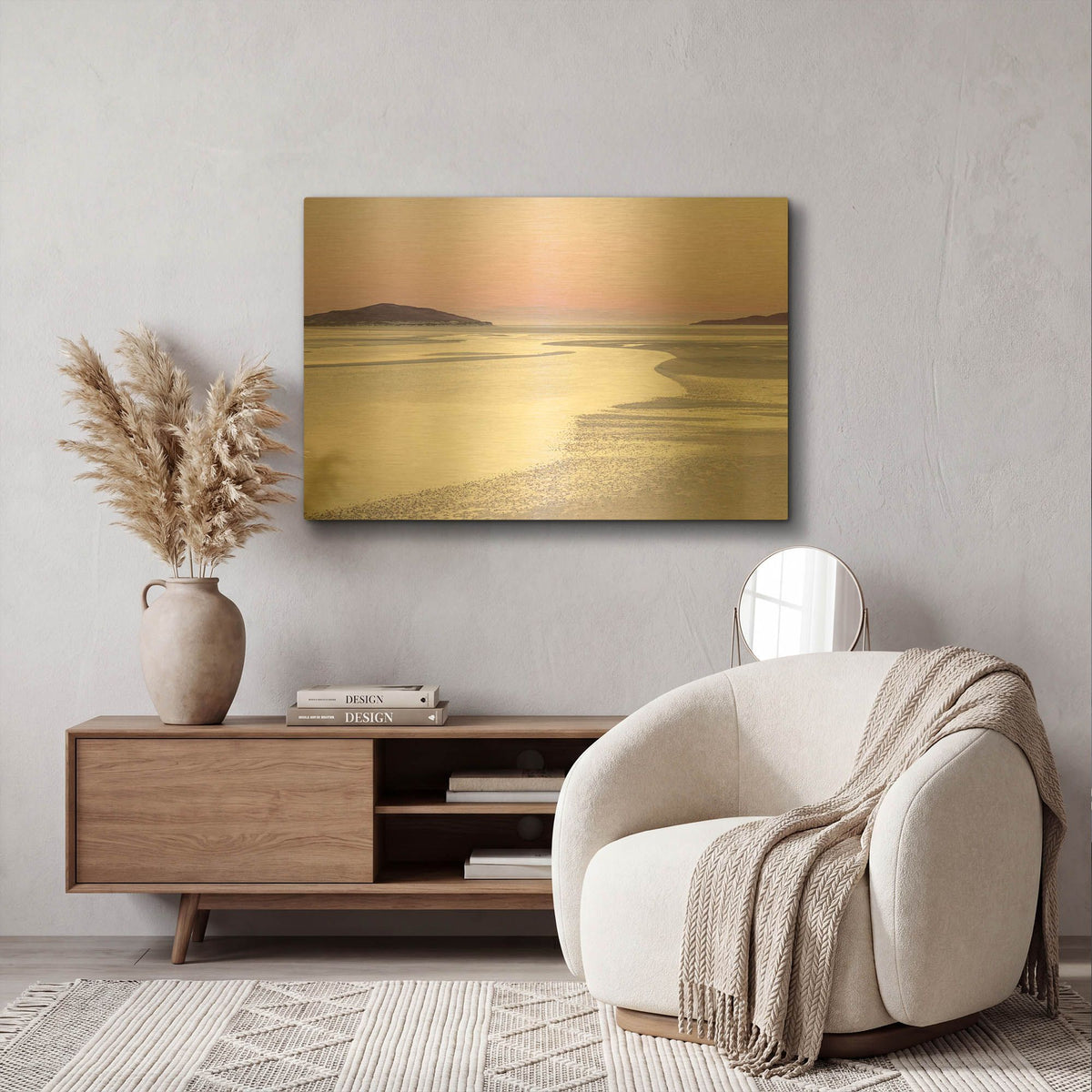 'Silver Silence' By Lynne Douglas Gold Metal Wall Art