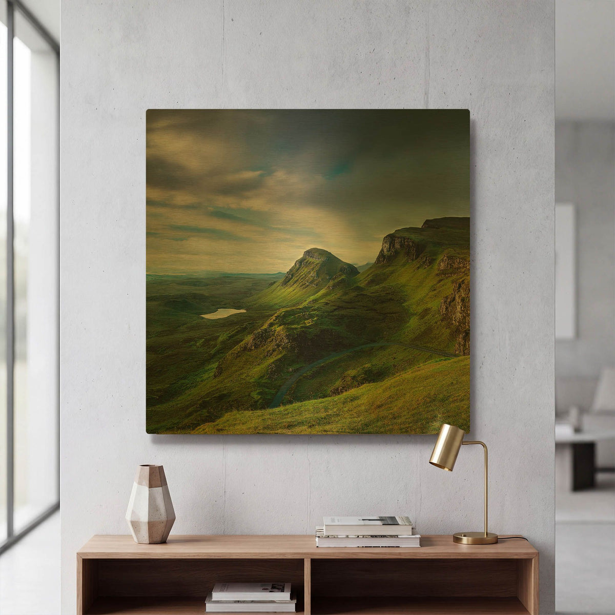 'Summer on the Quiraing' By Lynne Douglas Gold Metal Wall Art