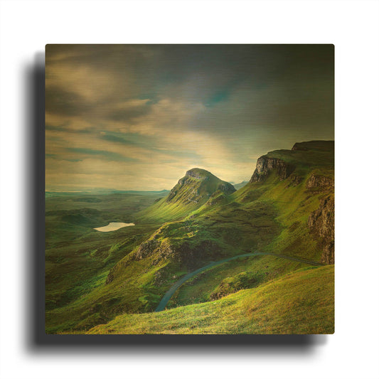 'Summer on the Quiraing' By Lynne Douglas Gold Metal Wall Art