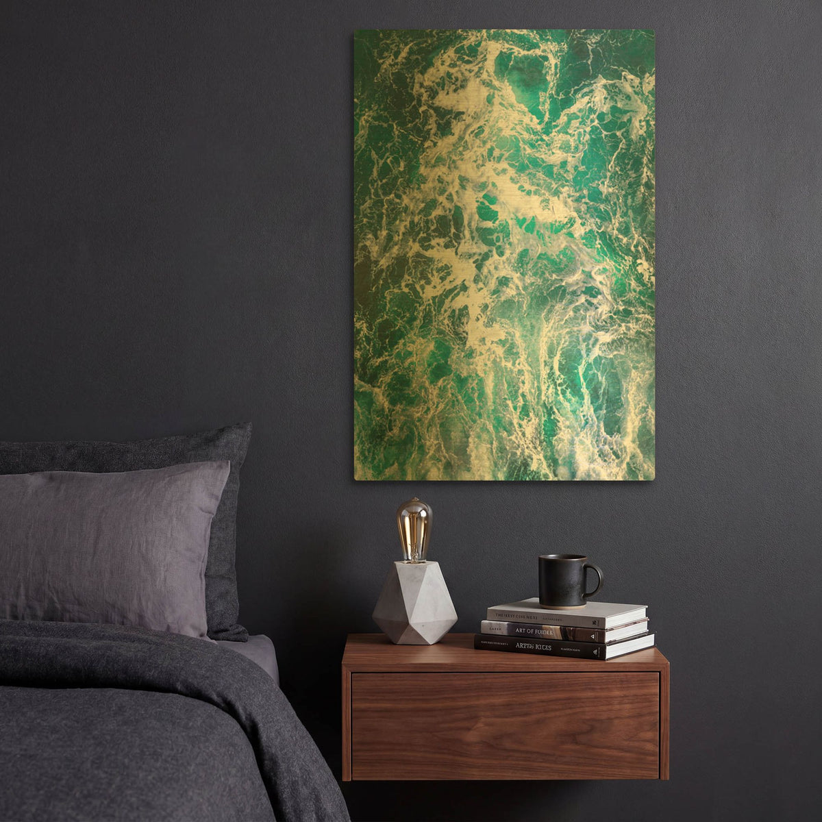'Teal Embrace' By Lynne Douglas Gold Metal Wall Art