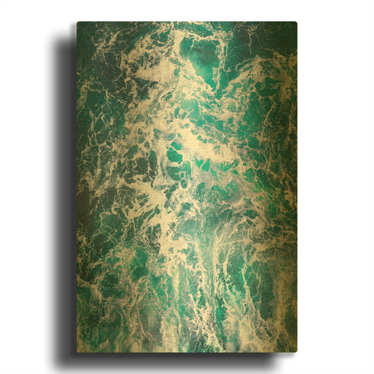 'Teal Embrace' By Lynne Douglas Gold Metal Wall Art