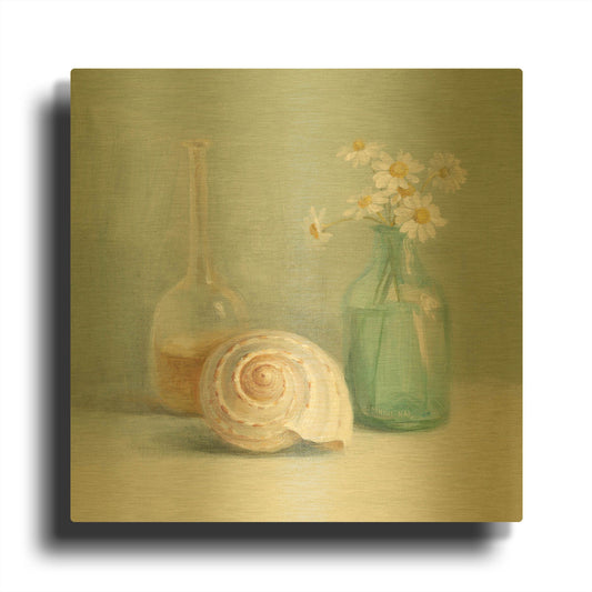 'Chamomile Spa' By Danhui Nai Gold Metal Wall Art