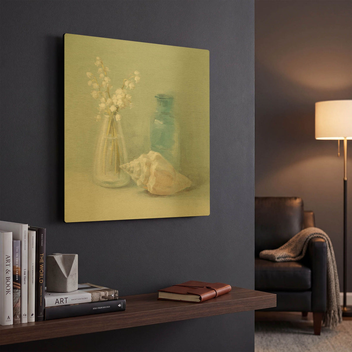 'Lily of the Valley Spa' By Danhui Nai Gold Metal Wall Art
