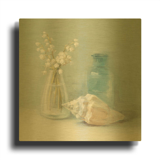 'Lily of the Valley Spa' By Danhui Nai Gold Metal Wall Art