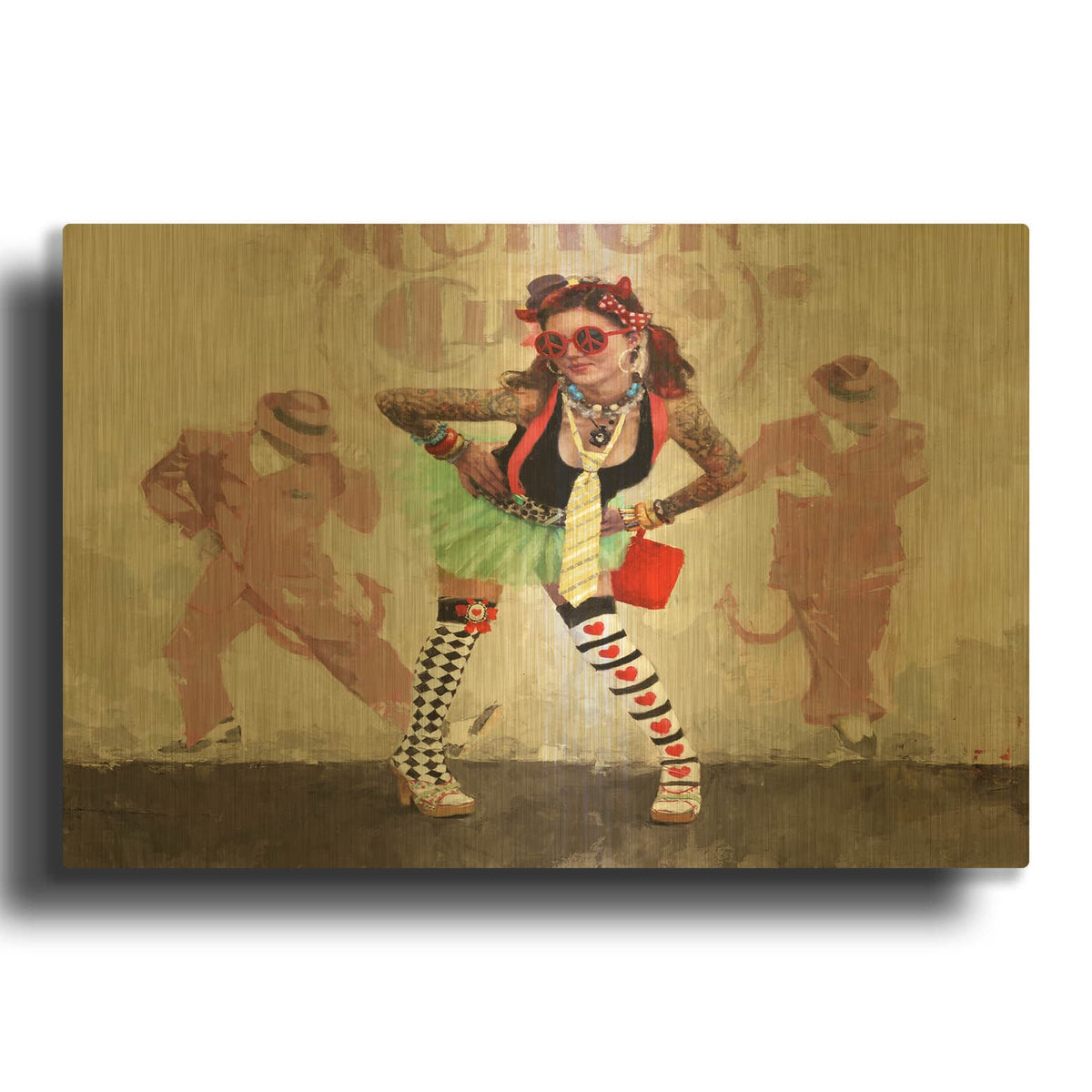 'Devil or Angel' By Michael Fitzpatrick Gold Metal Wall Art
