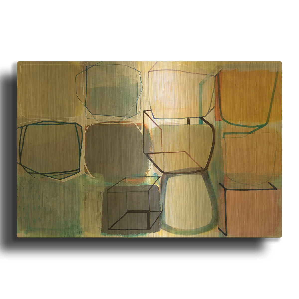 'Paper Abstract 2' By Naomi Taitz Duffy Gold Metal Wall Art