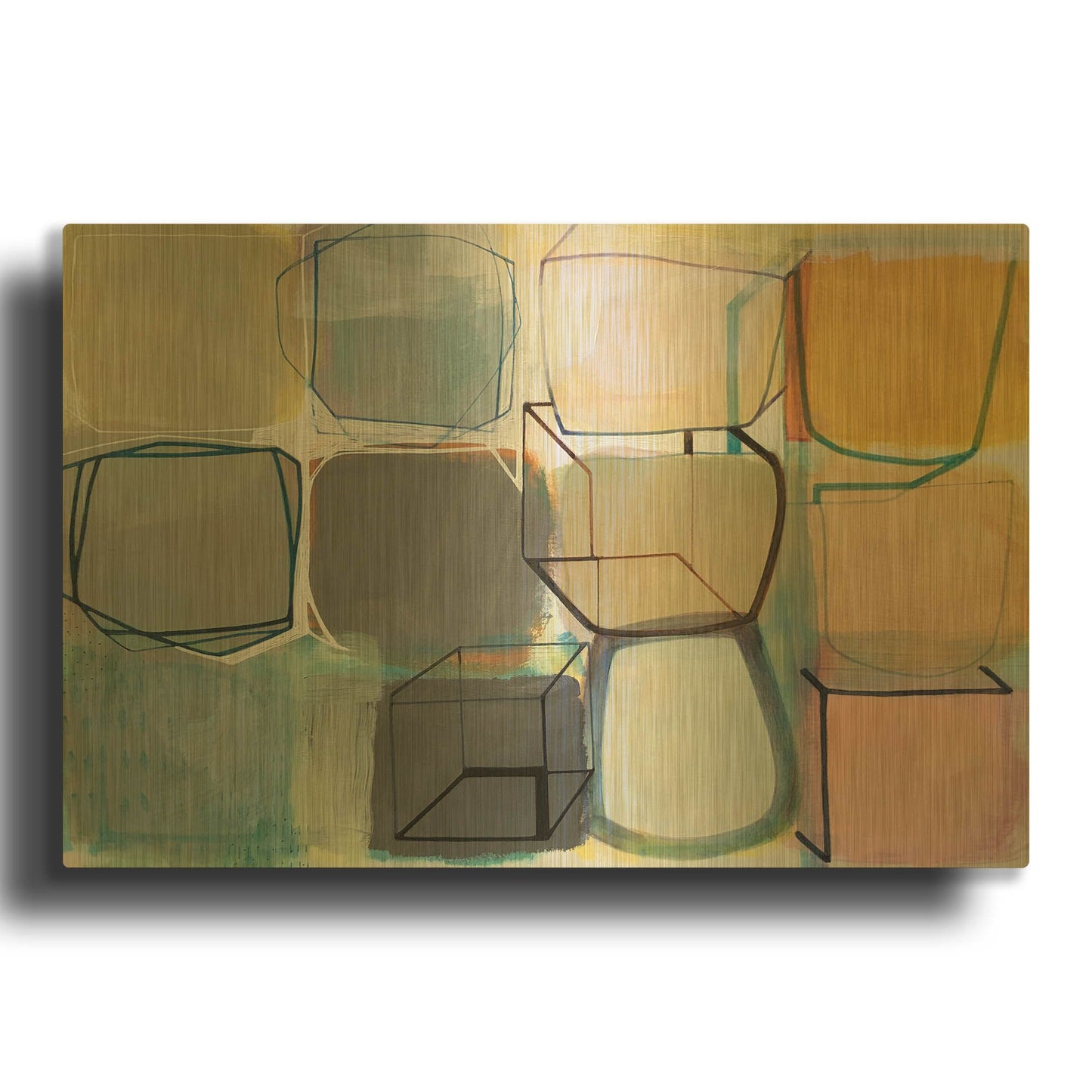 'Paper Abstract 2' By Naomi Taitz Duffy Gold Metal Wall Art