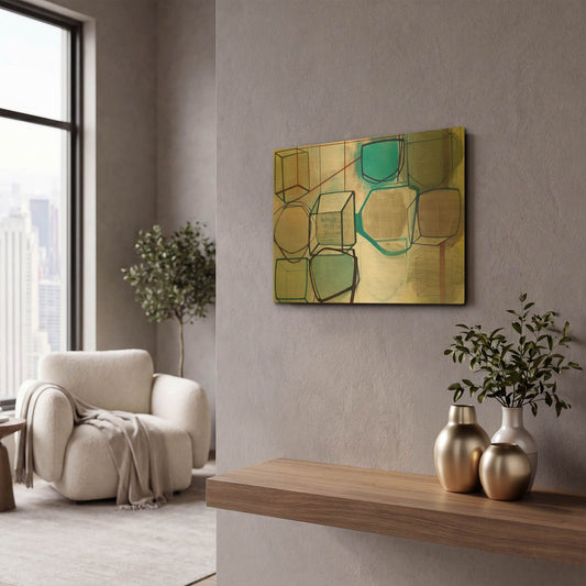'Paper Abstract 3' By Naomi Taitz Duffy Gold Metal Wall Art