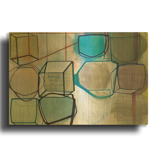 'Paper Abstract 3' By Naomi Taitz Duffy Gold Metal Wall Art
