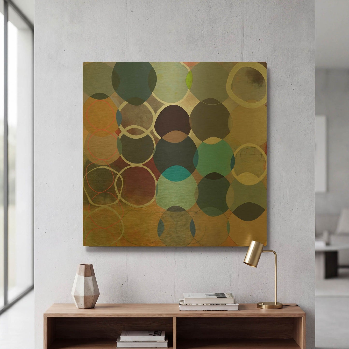 'Which Way the World Turns' By Naomi Taitz Duffy Gold Metal Wall Art