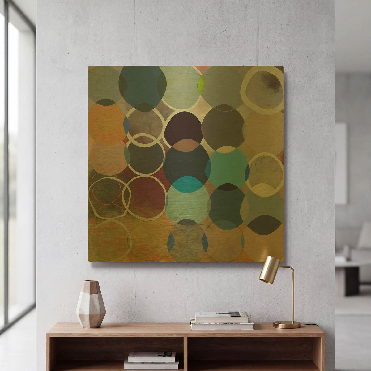 'Which Way the World Turns' By Naomi Taitz Duffy Gold Metal Wall Art