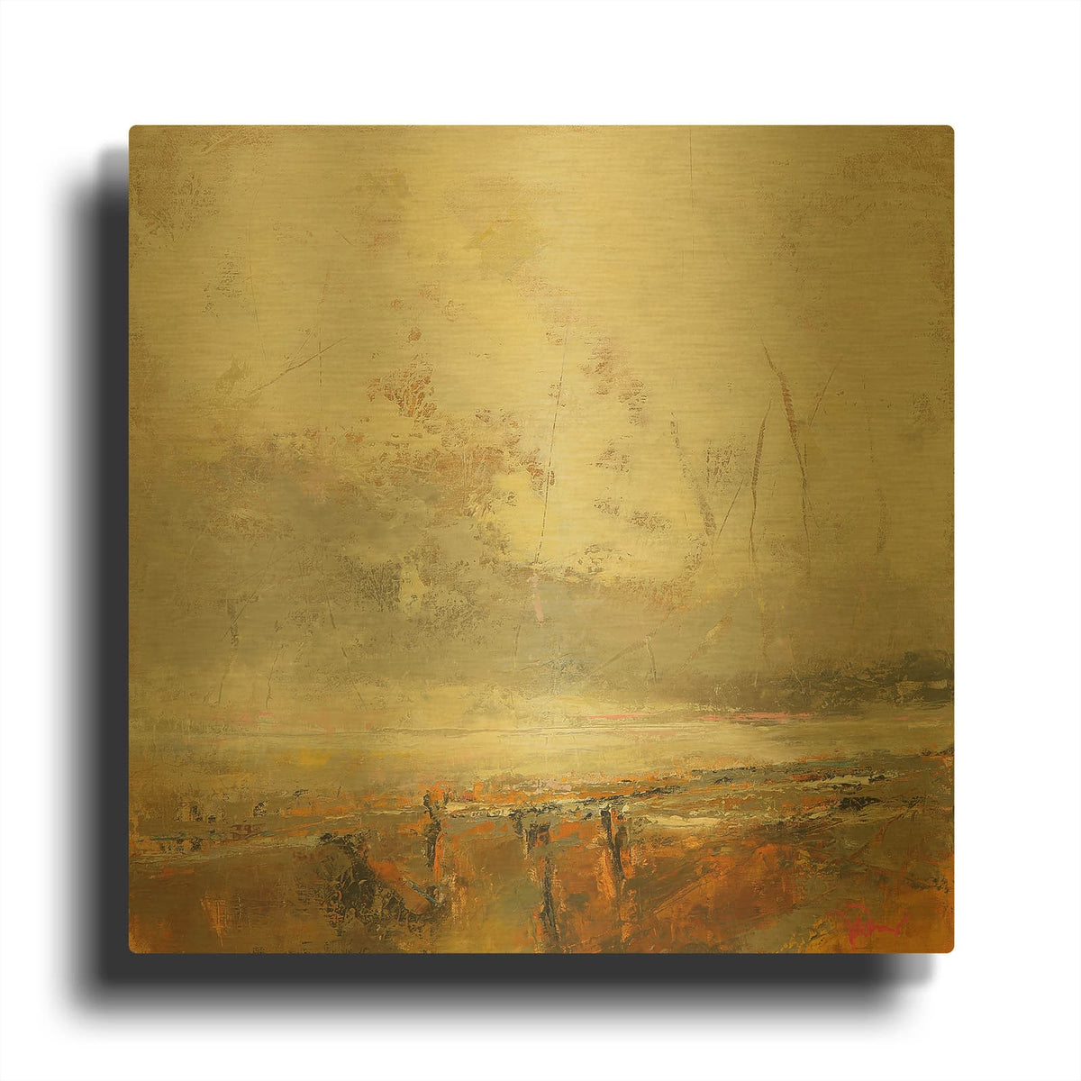 'Farm Path' By Patrick Dennis Gold Metal Wall Art