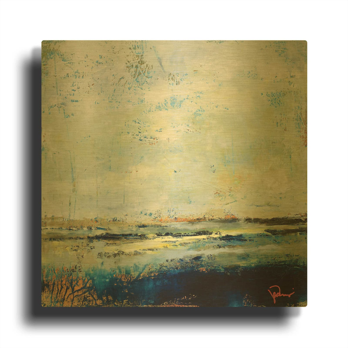 'Low Tide' By Patrick Dennis Gold Metal Wall Art