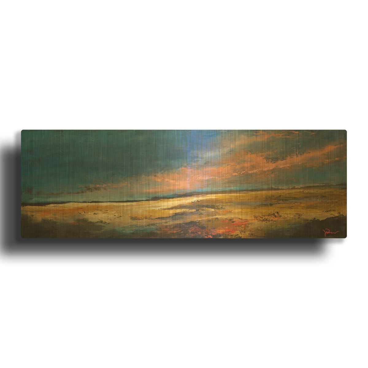 'Ranch Romance' By Patrick Dennis Gold Metal Wall Art