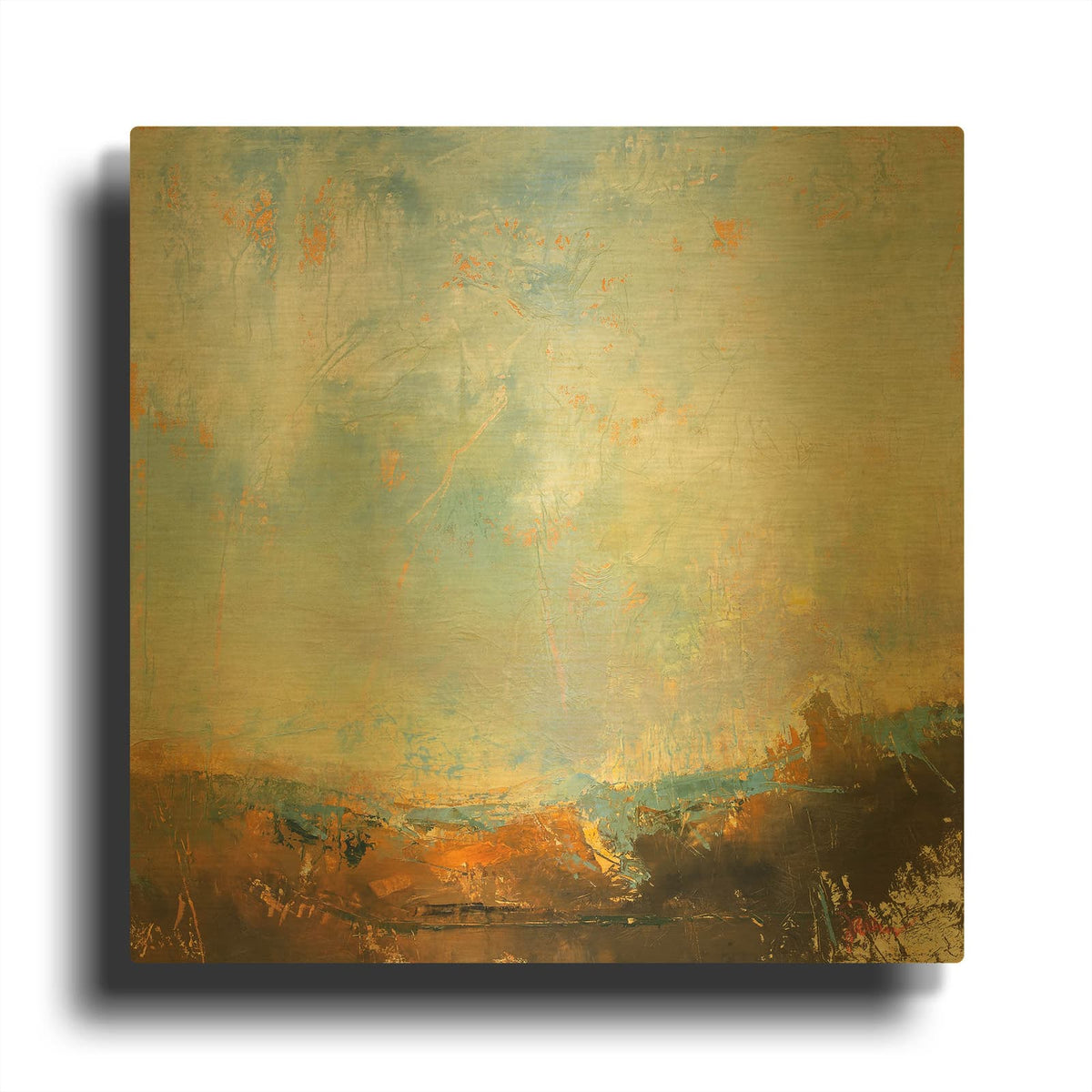 'Scaffold' By Patrick Dennis Gold Metal Wall Art