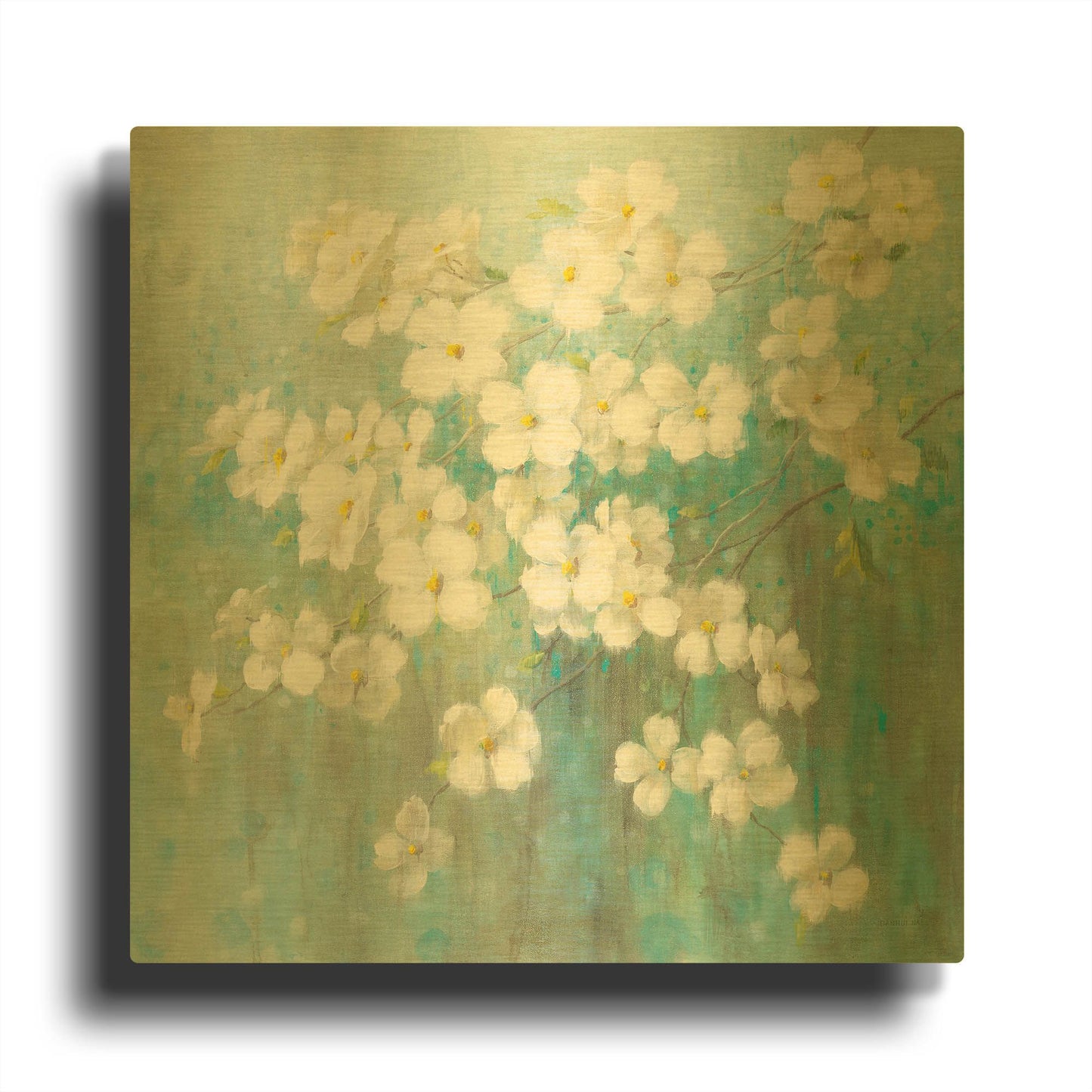 'Spring Dream I Abstract' By Danhui Nai Gold Metal Wall Art