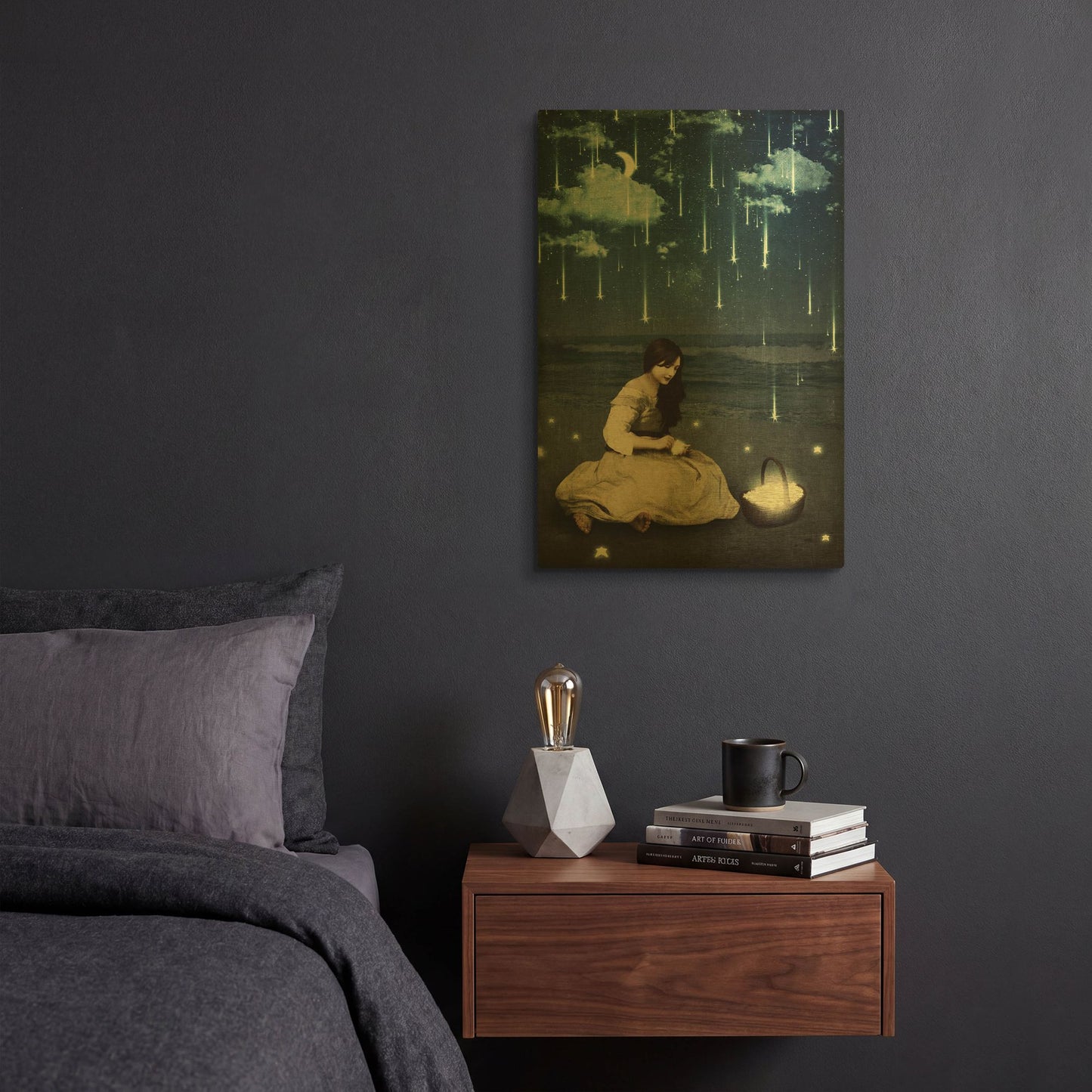 'A Basket of Wishes' By Paula Belle Flores Gold Metal Wall Art