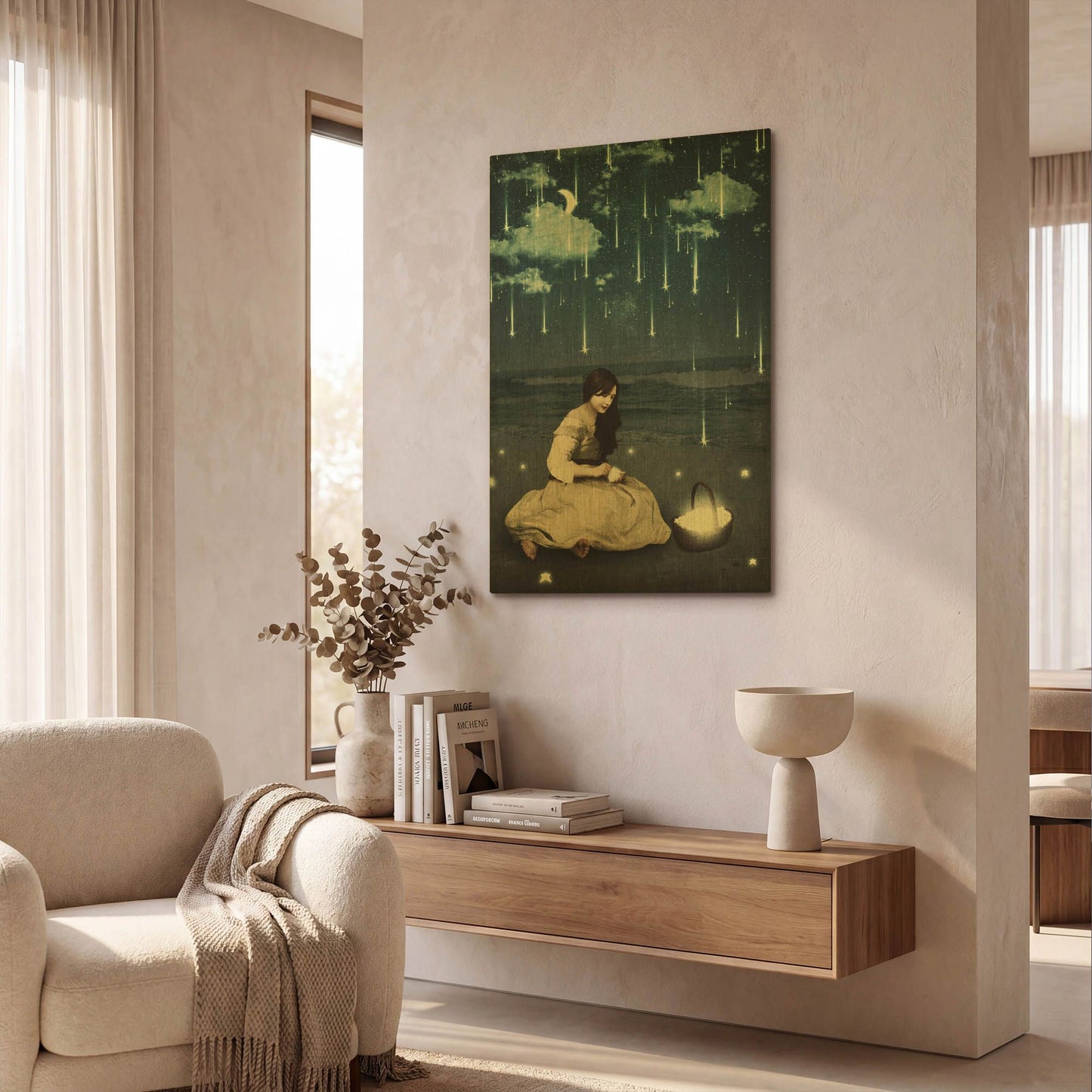 'A Basket of Wishes' By Paula Belle Flores Gold Metal Wall Art