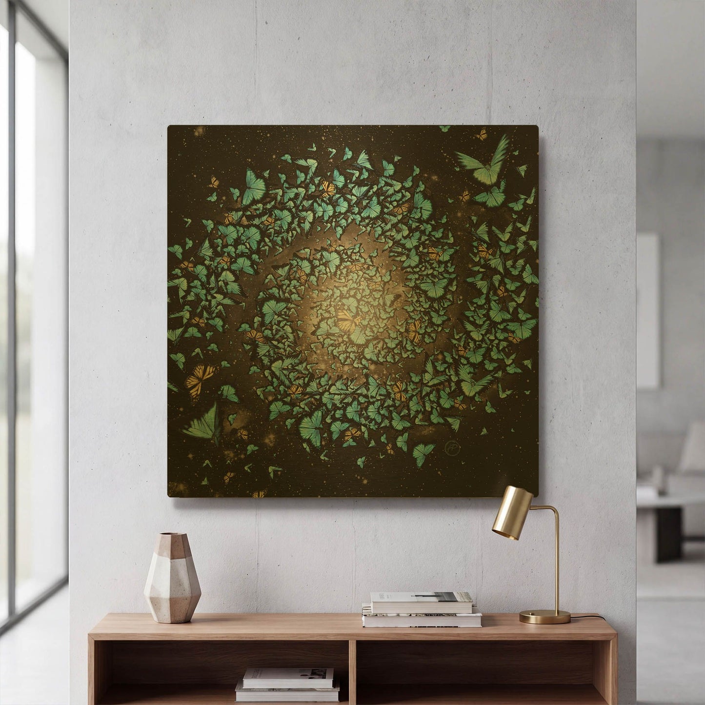 'Butterfly Galaxy' By Paula Belle Flores Gold Metal Wall Art