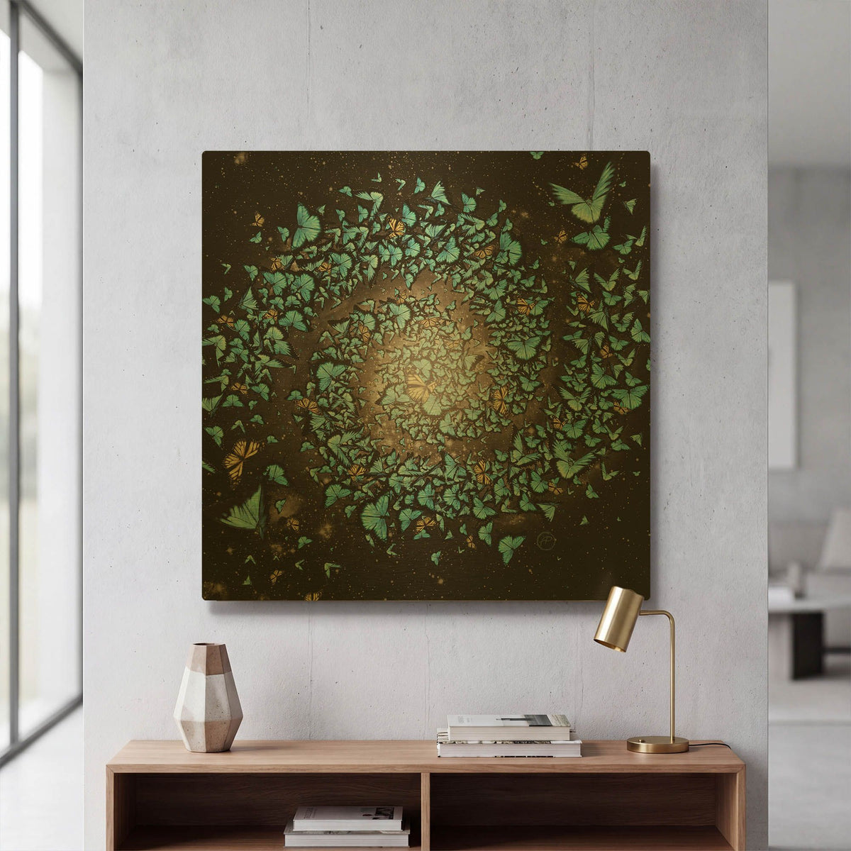 'Butterfly Galaxy' By Paula Belle Flores Gold Metal Wall Art