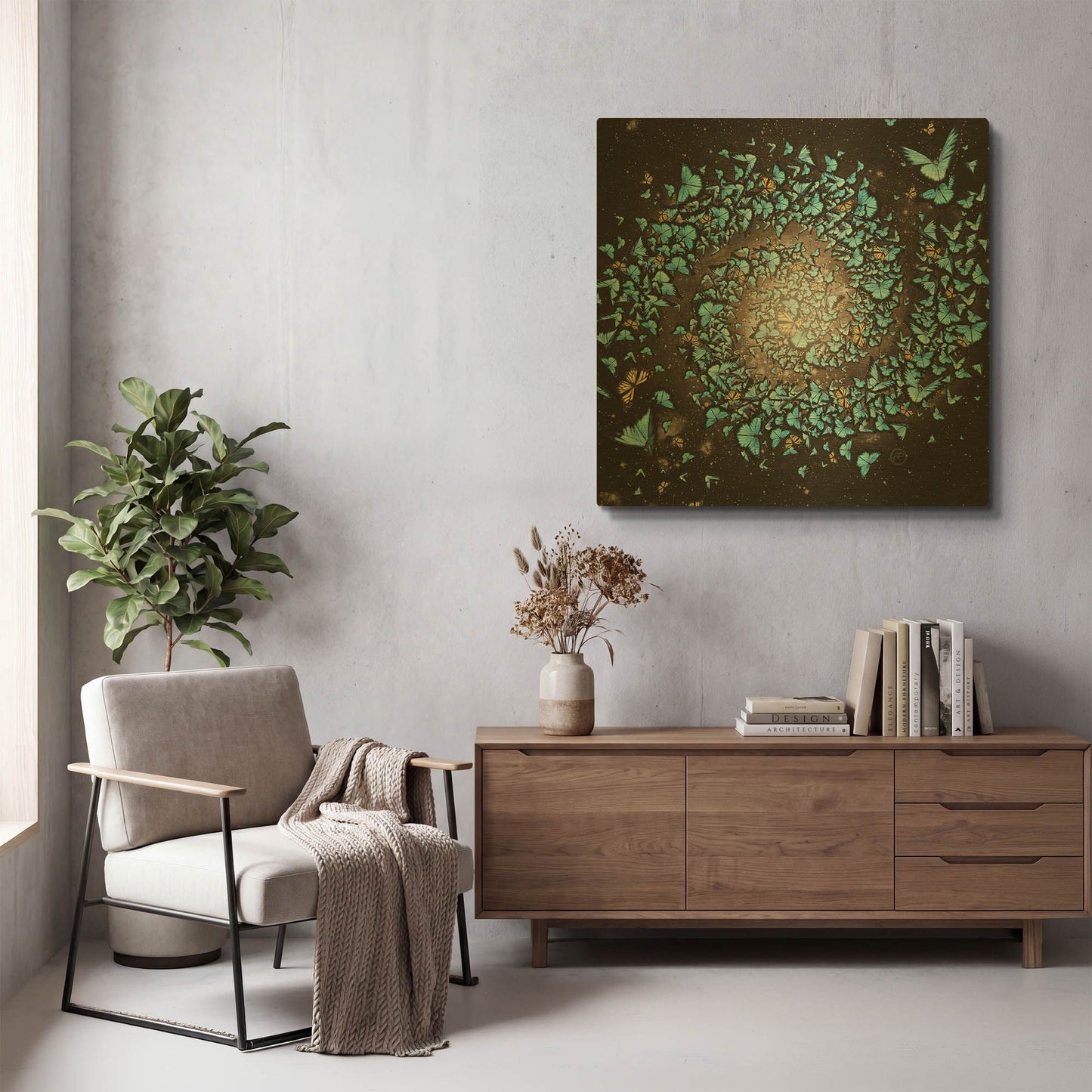 'Butterfly Galaxy' By Paula Belle Flores Gold Metal Wall Art