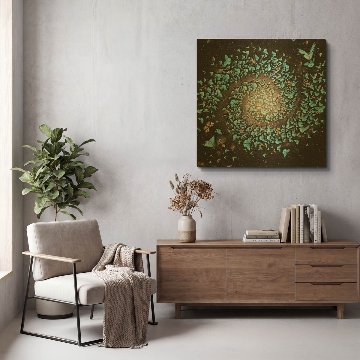 'Butterfly Galaxy' By Paula Belle Flores Gold Metal Wall Art