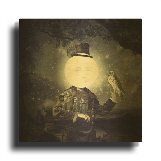 'Full Moon' By Paula Belle Flores Gold Metal Wall Art