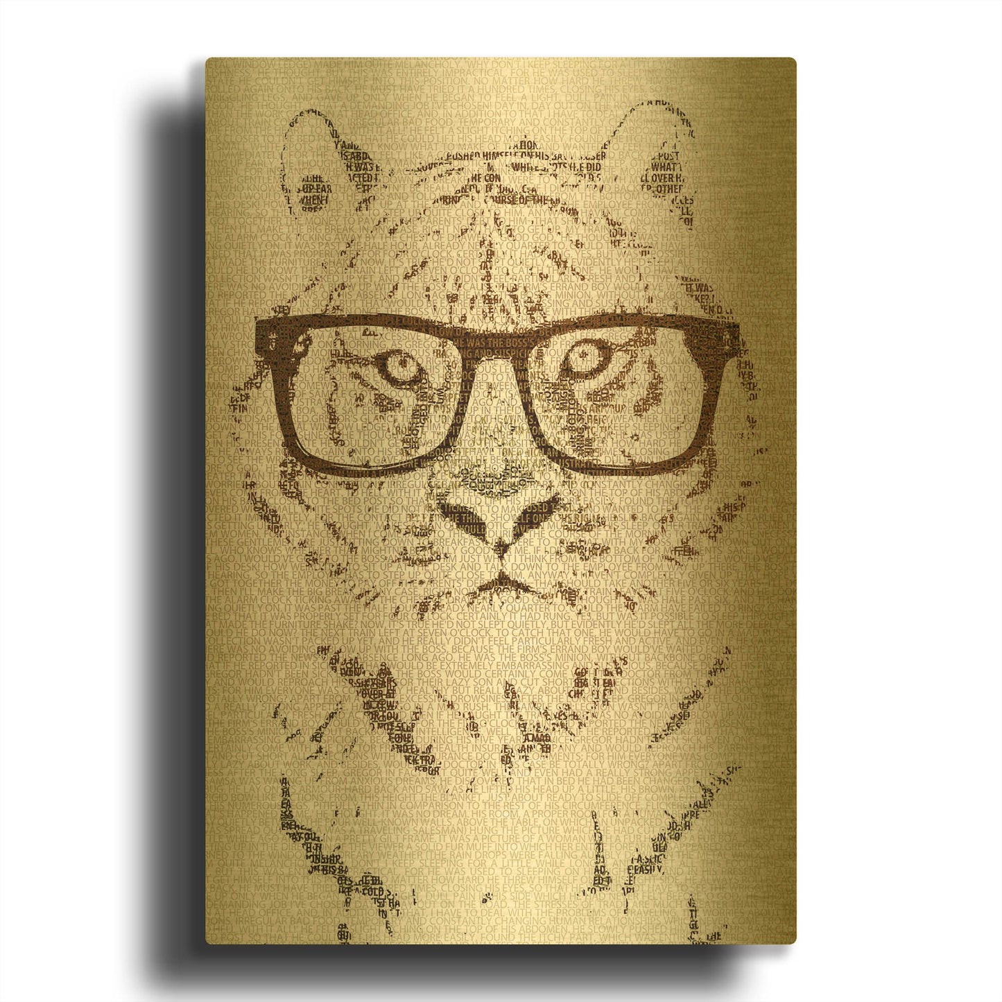 'Hipster Tiger' By Paula Belle Flores Gold Metal Wall Art