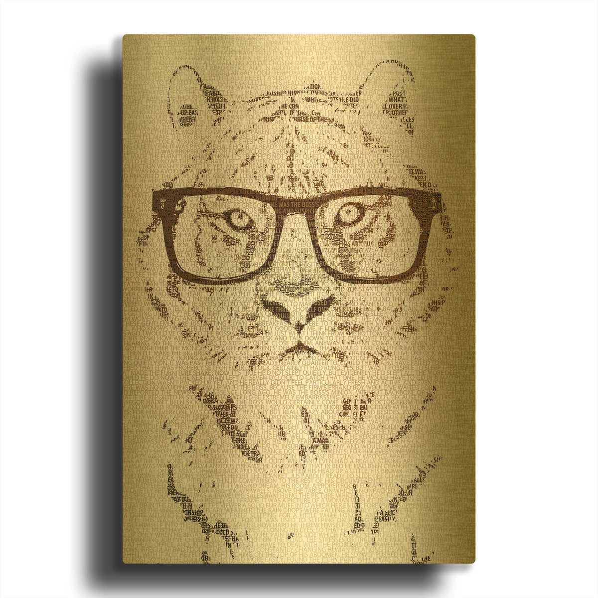 'Hipster Tiger' By Paula Belle Flores Gold Metal Wall Art