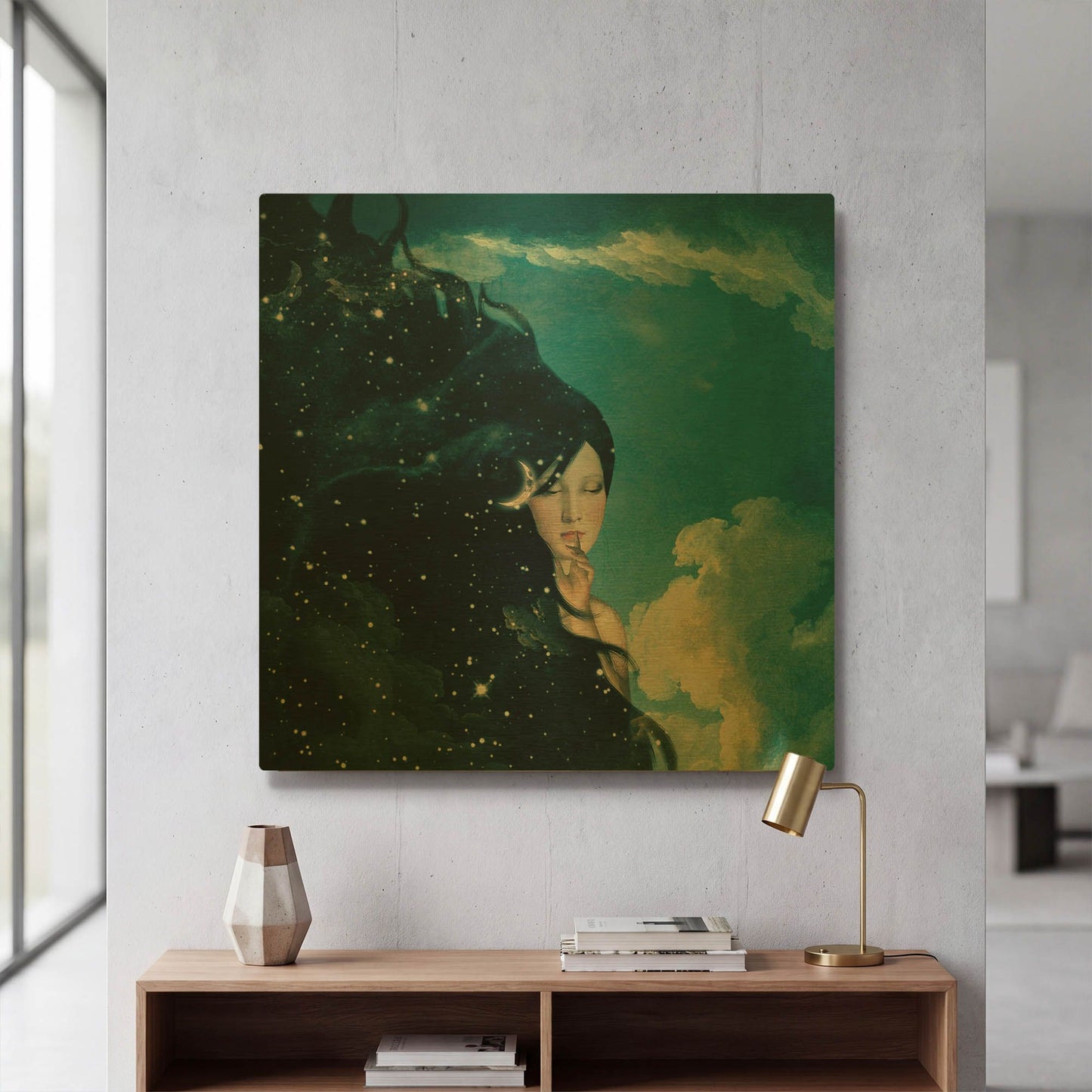 'Lady Night' By Paula Belle Flores Gold Metal Wall Art