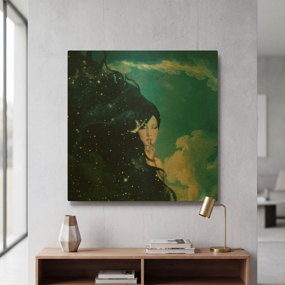 'Lady Night' By Paula Belle Flores Gold Metal Wall Art