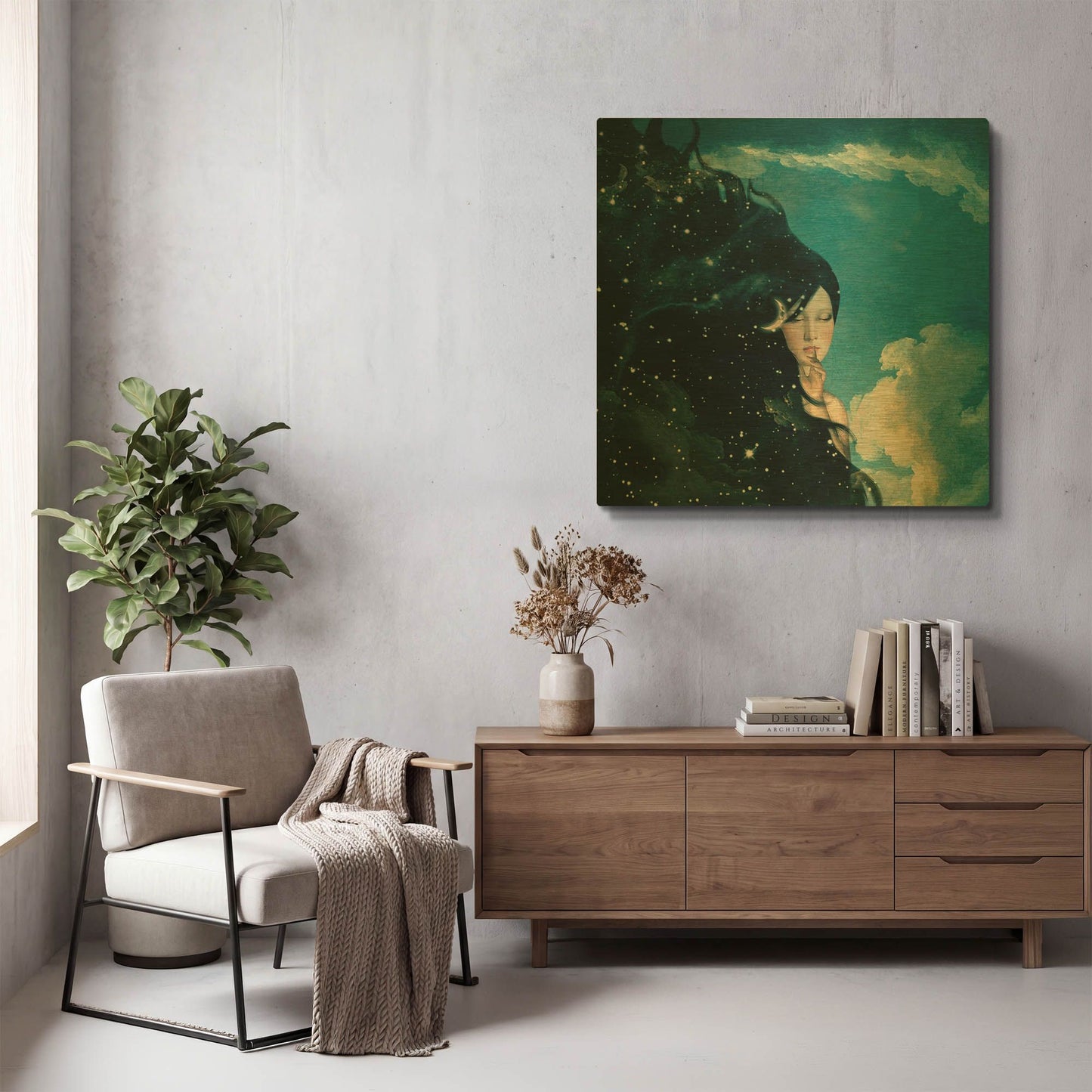 'Lady Night' By Paula Belle Flores Gold Metal Wall Art