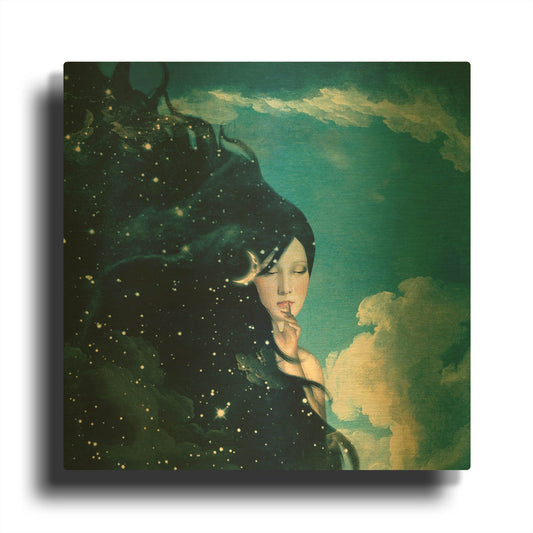 'Lady Night' By Paula Belle Flores Gold Metal Wall Art