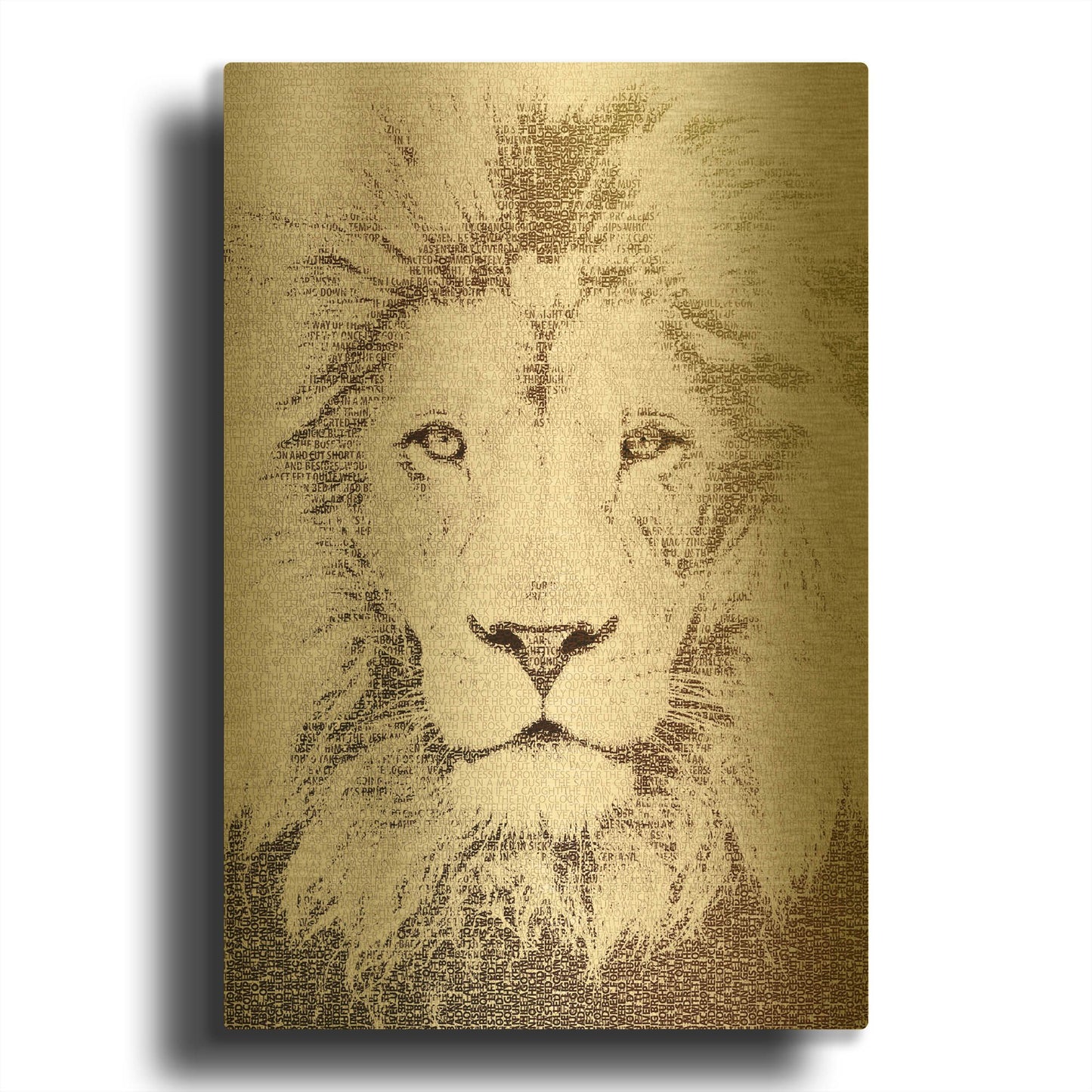 'Lion' By Paula Belle Flores Gold Metal Wall Art