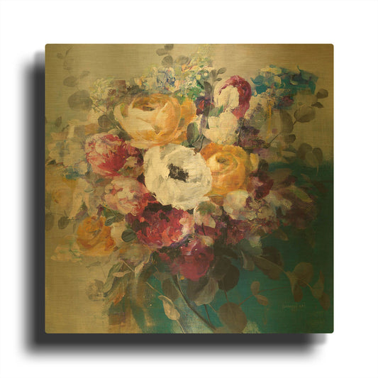 'Fall Bouquet' By Danhui Nai Gold Metal Wall Art