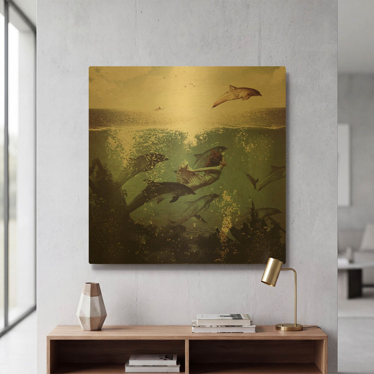 'My Favorite Morning Race' By Paula Belle Flores Gold Metal Wall Art