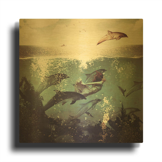 'My Favorite Morning Race' By Paula Belle Flores Gold Metal Wall Art