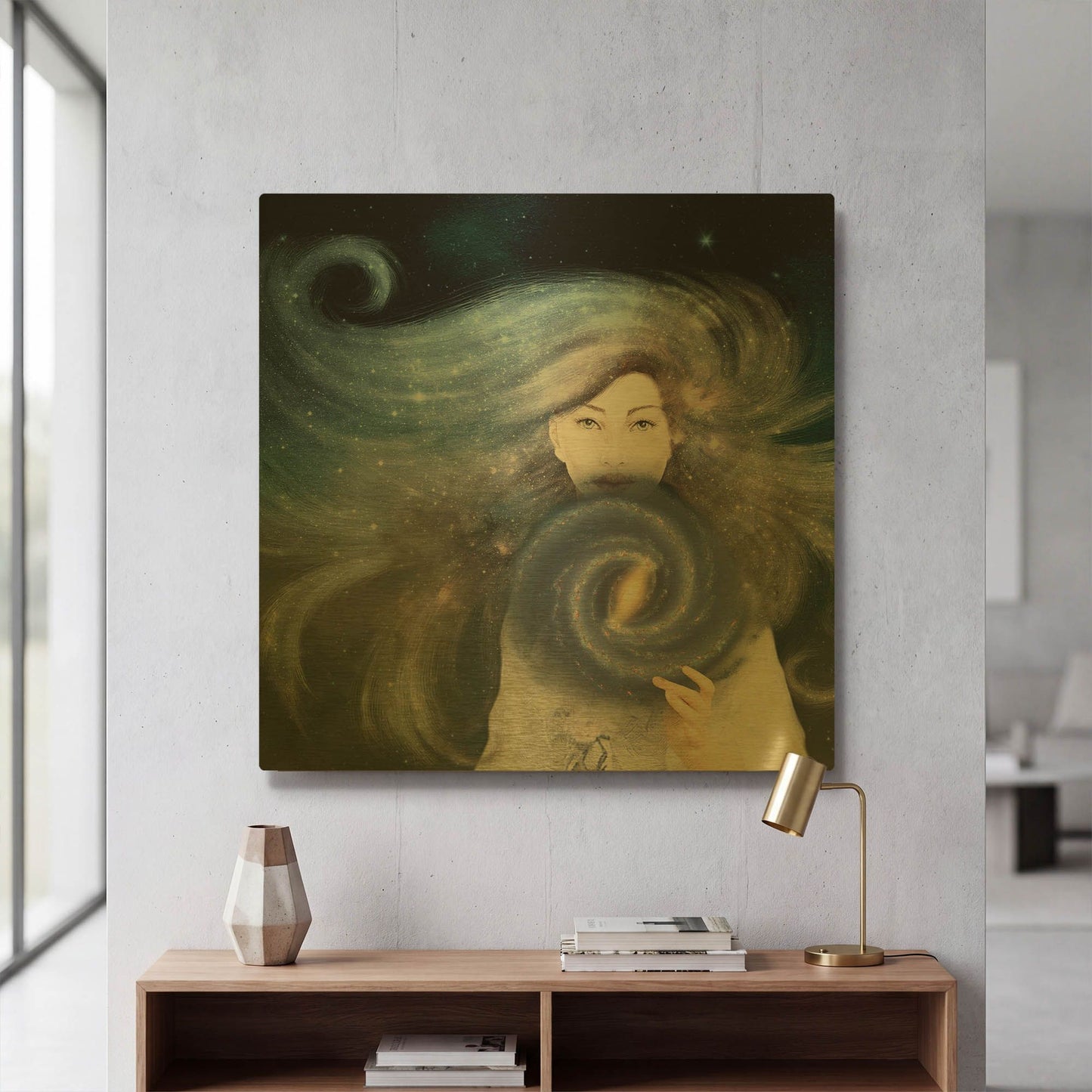 'My Secret Universe' By Paula Belle Flores Gold Metal Wall Art