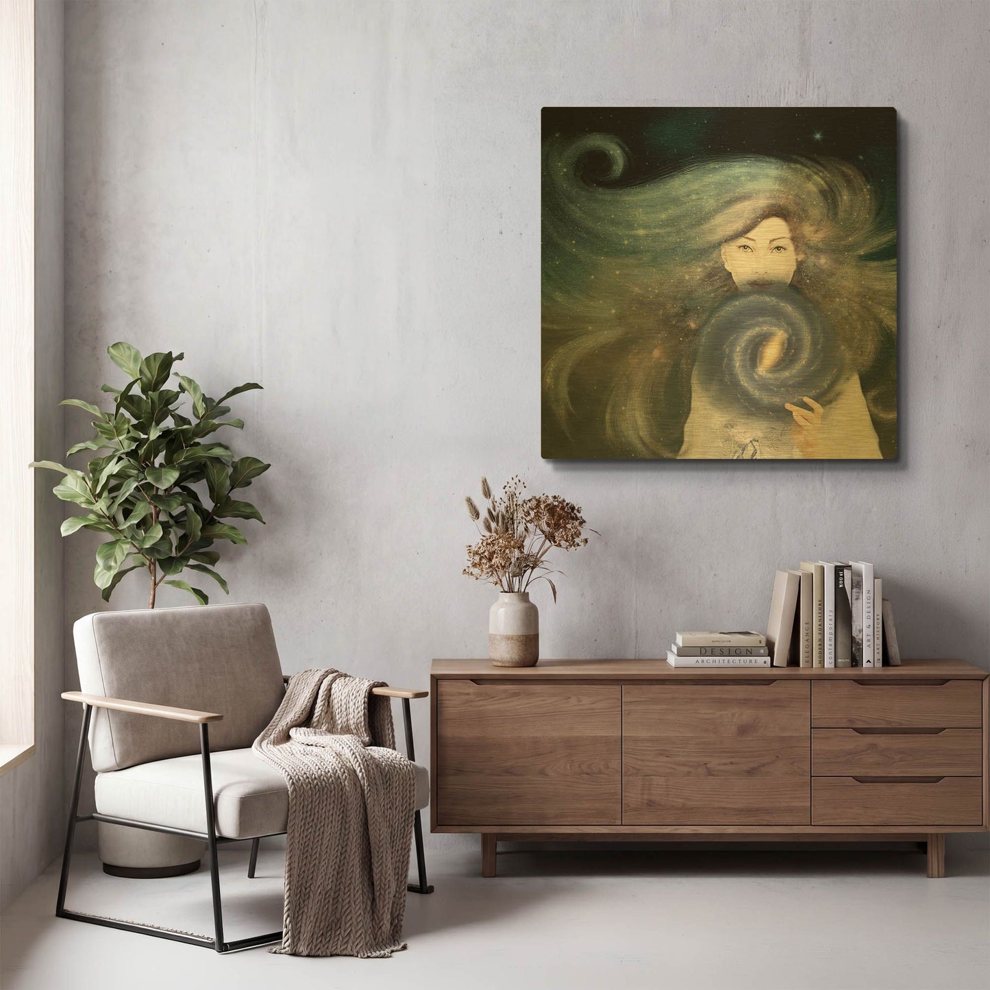 'My Secret Universe' By Paula Belle Flores Gold Metal Wall Art