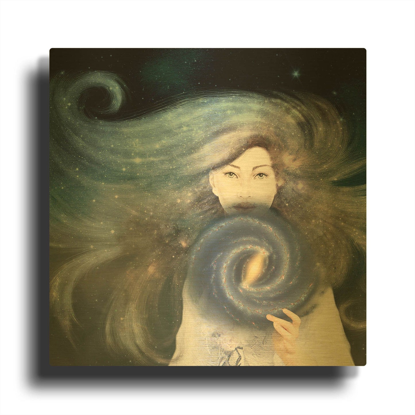 'My Secret Universe' By Paula Belle Flores Gold Metal Wall Art